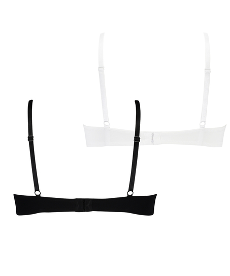 2-pack voorgevormde beugel bh, Zwart