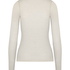 super soft Kant V-Neck shirt met Cashmere, Wit