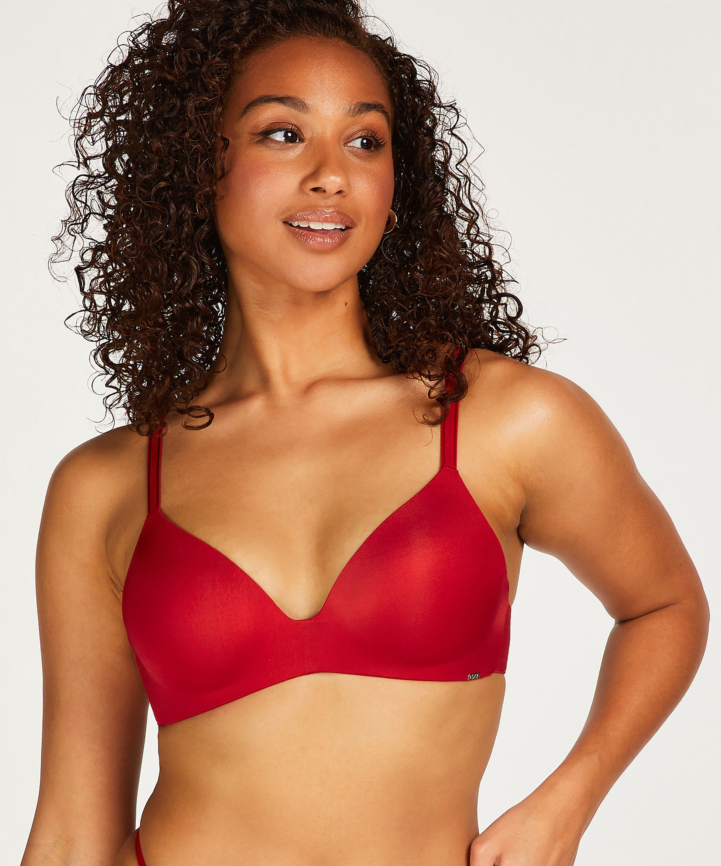 Voorgevormde push-up bh zonder beugel Mona, Rood