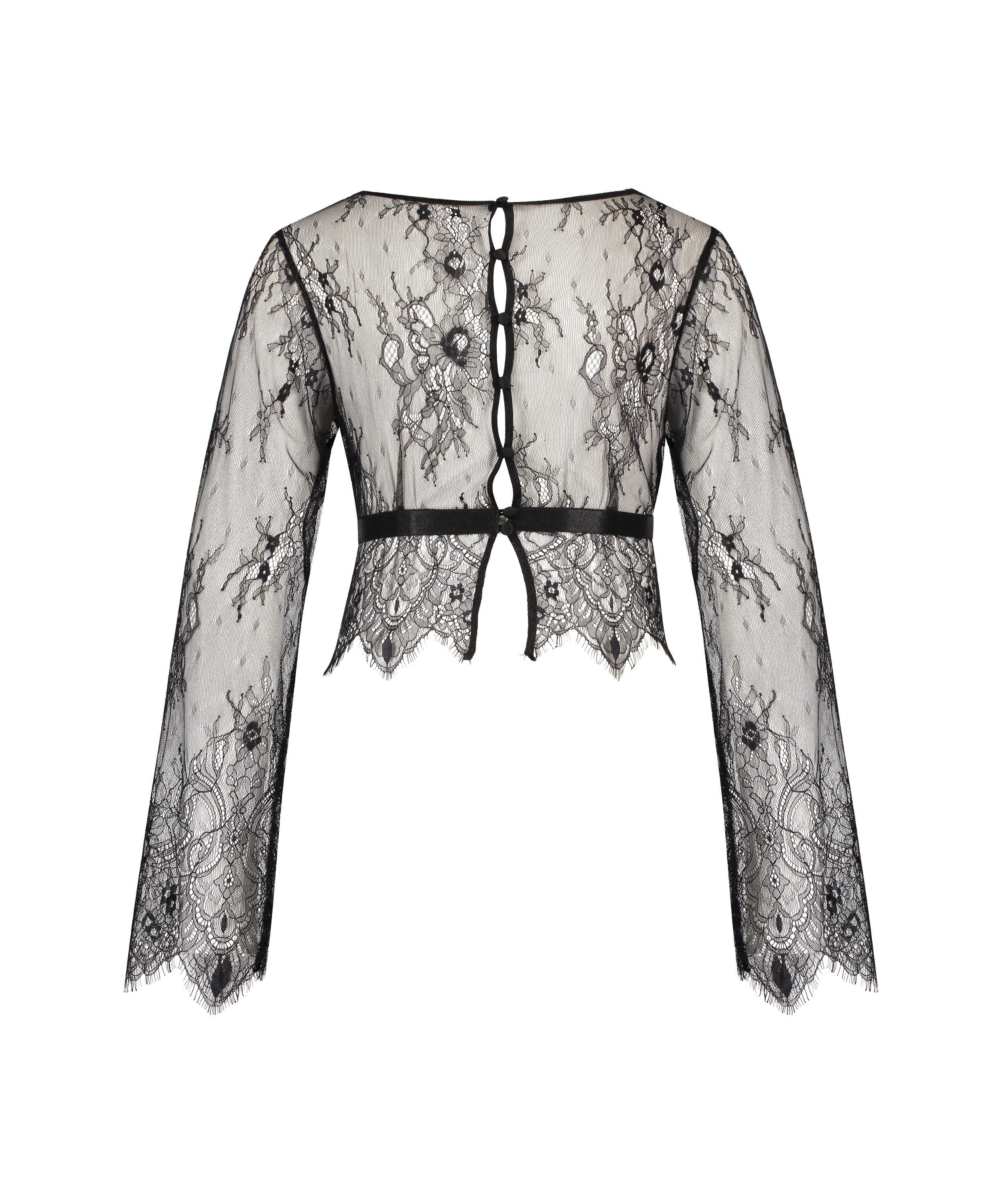 Top Allover Lace, Noir, main