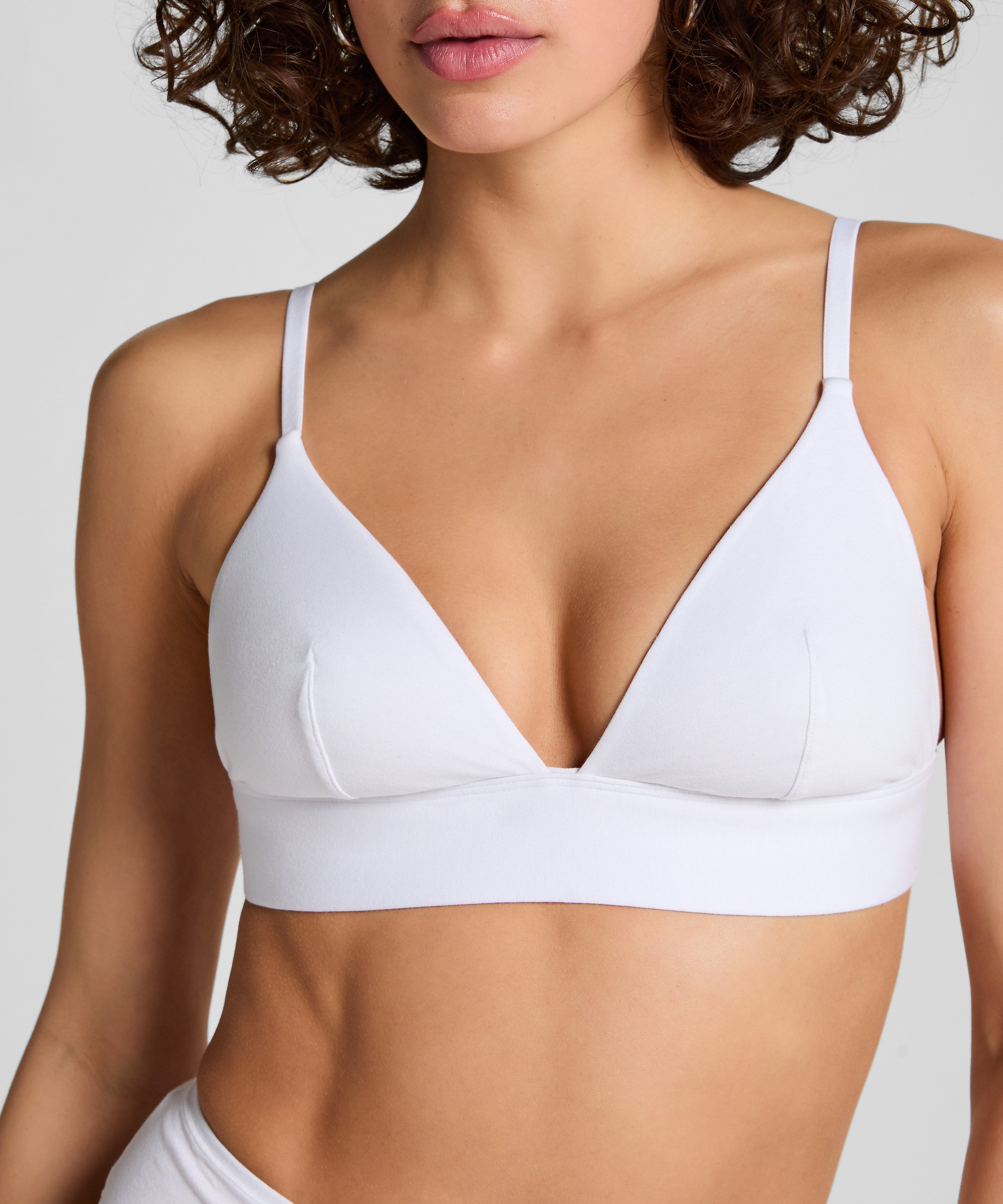 Brassière en coton, Blanc, main