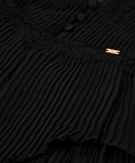 Ensemble Cami Mousseline Plissé, Noir