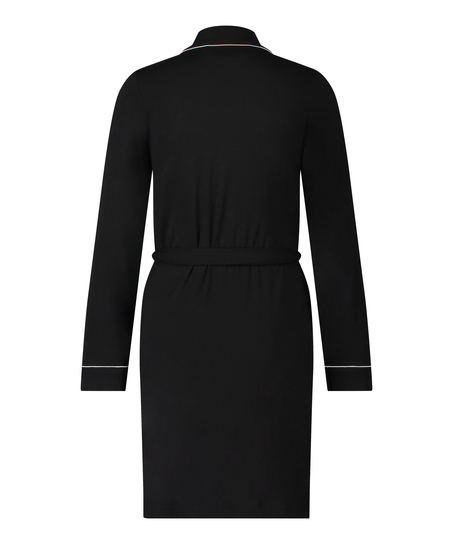 Peignoir court en jersey Essentials, Noir