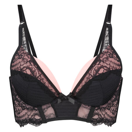 Voorgevormde longline push-up beugel bh Zinnia Ann Kathrin, Zwart