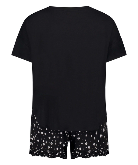 Korte pyjama set, Zwart