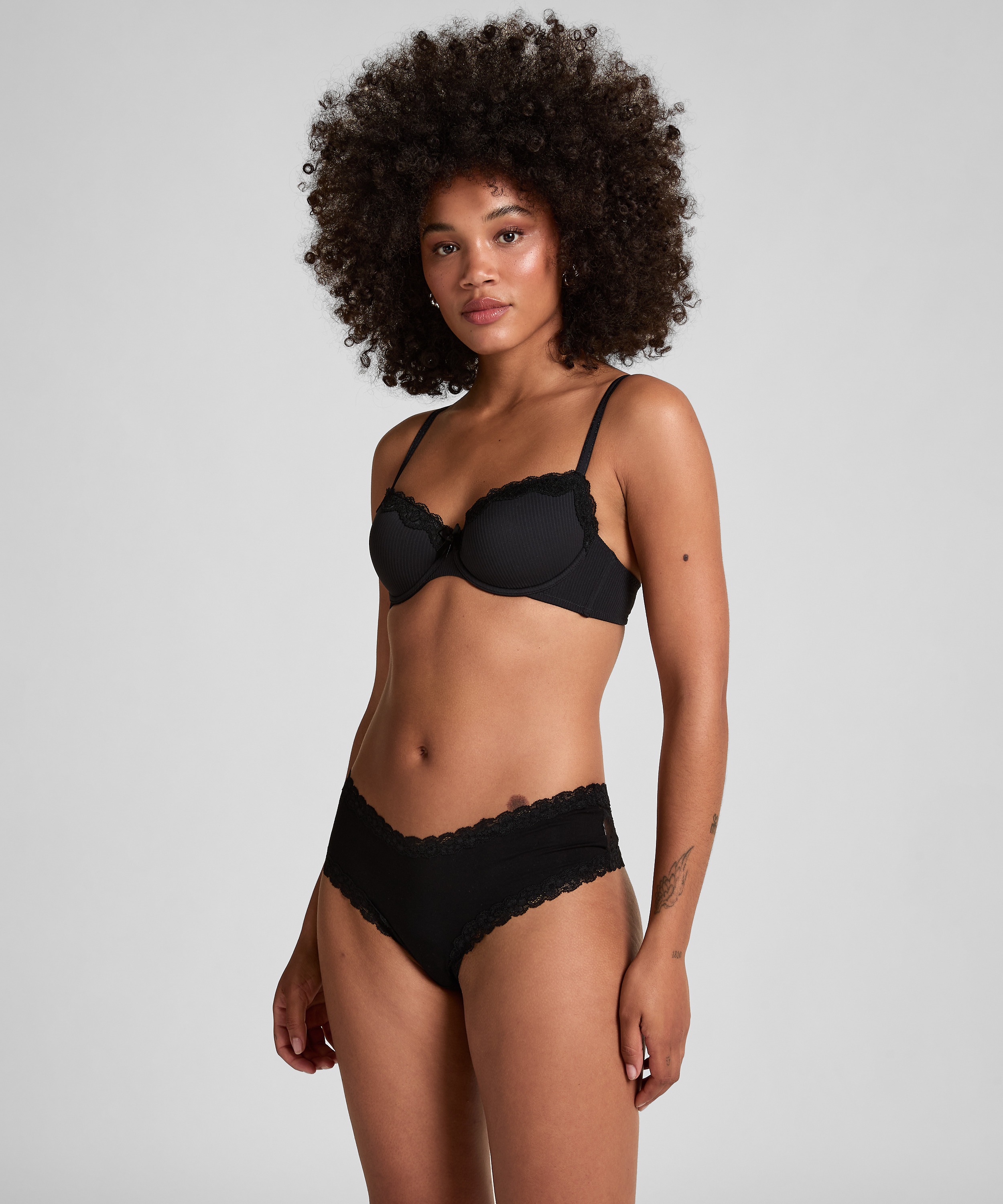 2-pack voorgevormde beugel bh Lola, Zwart, main