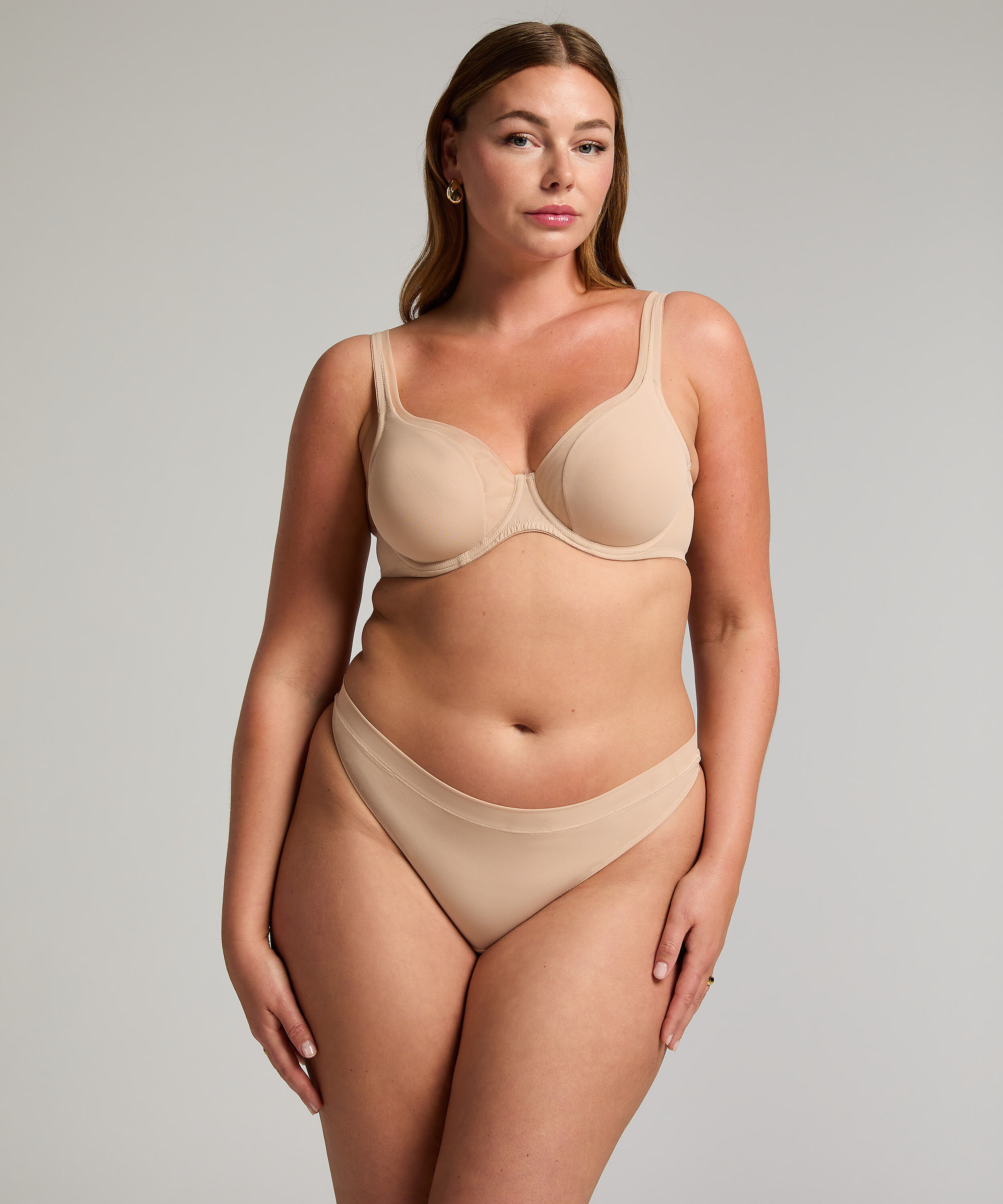 Niet-voorgevormde beugel bh Mesh, Beige