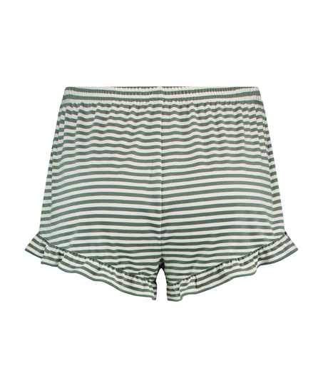 Shorts Ruffle Velours, Groen