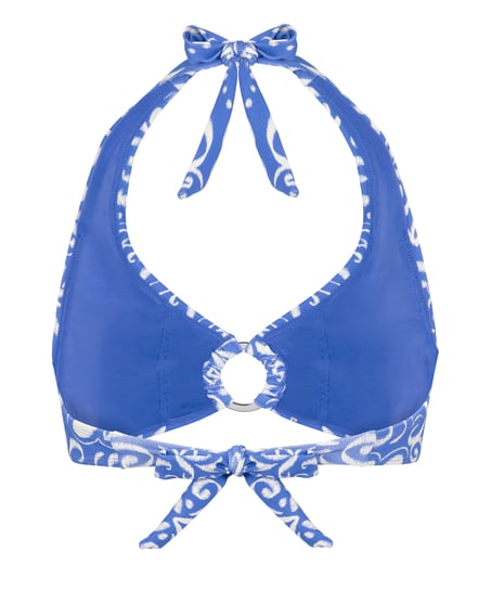 Haut court Cancun &agrave; col licou., Bleu