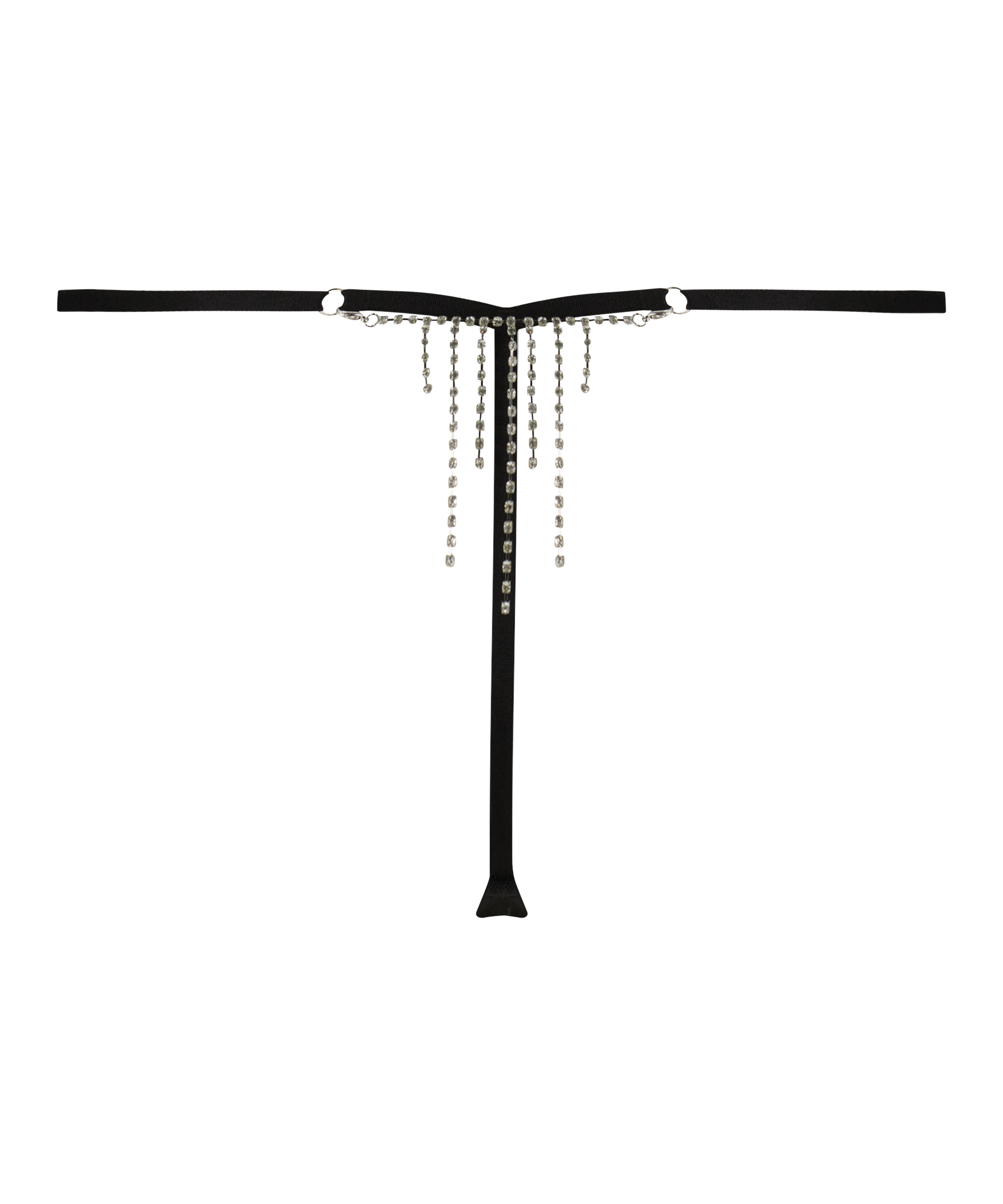 Hoog uitgesneden string Samantha, Zwart, main