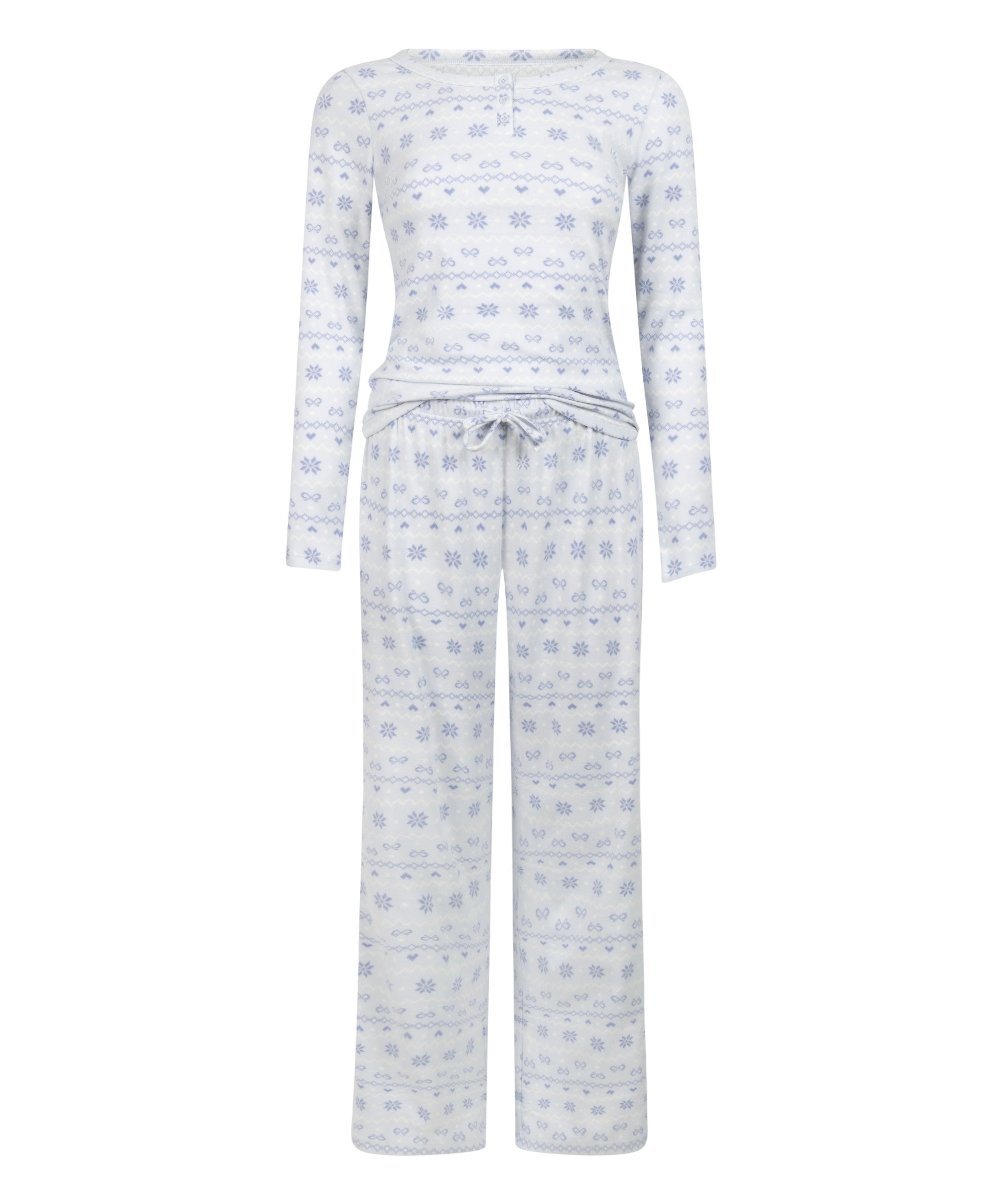 Jersey pyjamaset Fairisle, Blauw, main