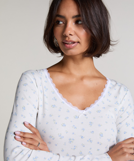 Ensemble pyjama côtelé, Bleu