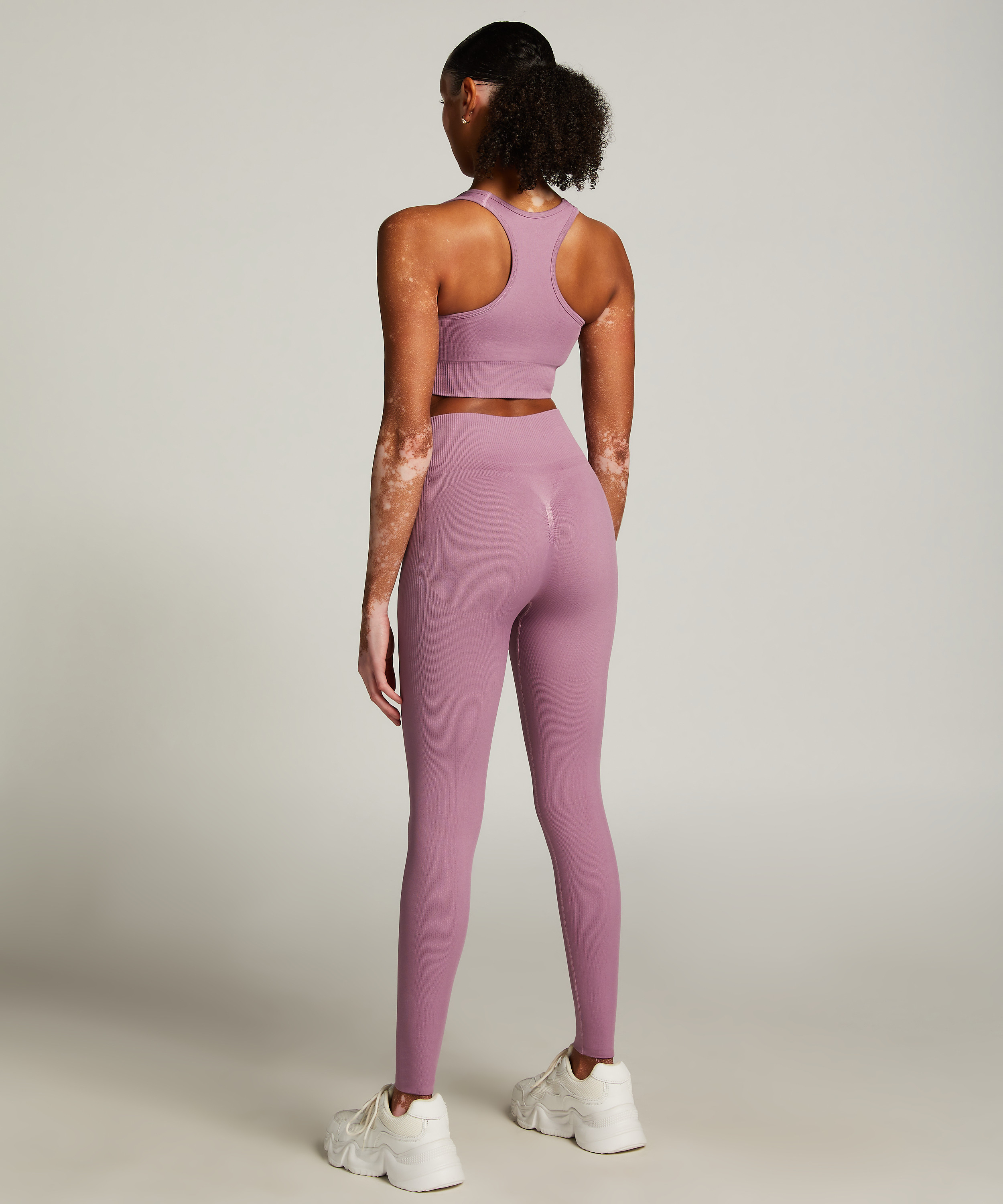 Legging de sport sans coutures taille haute HKMX, Pourpre, main