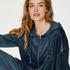 Jacket hoodie velours, Blauw