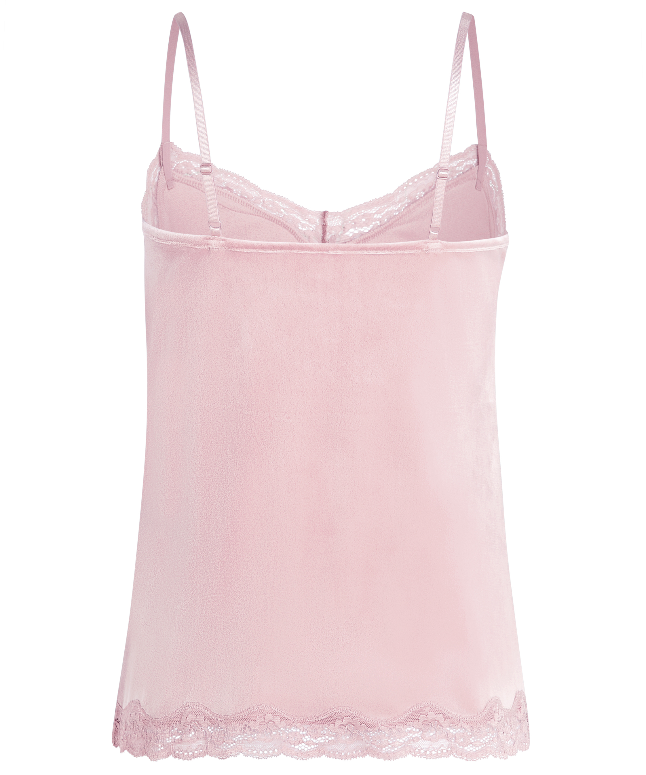 Camisole velours Dentelle, Rose, main