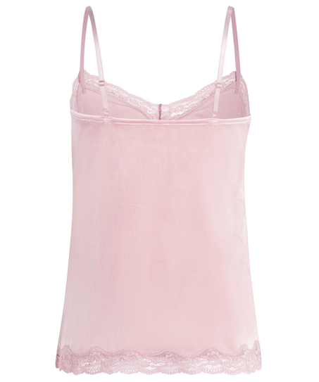 Camisole velours Dentelle, Rose