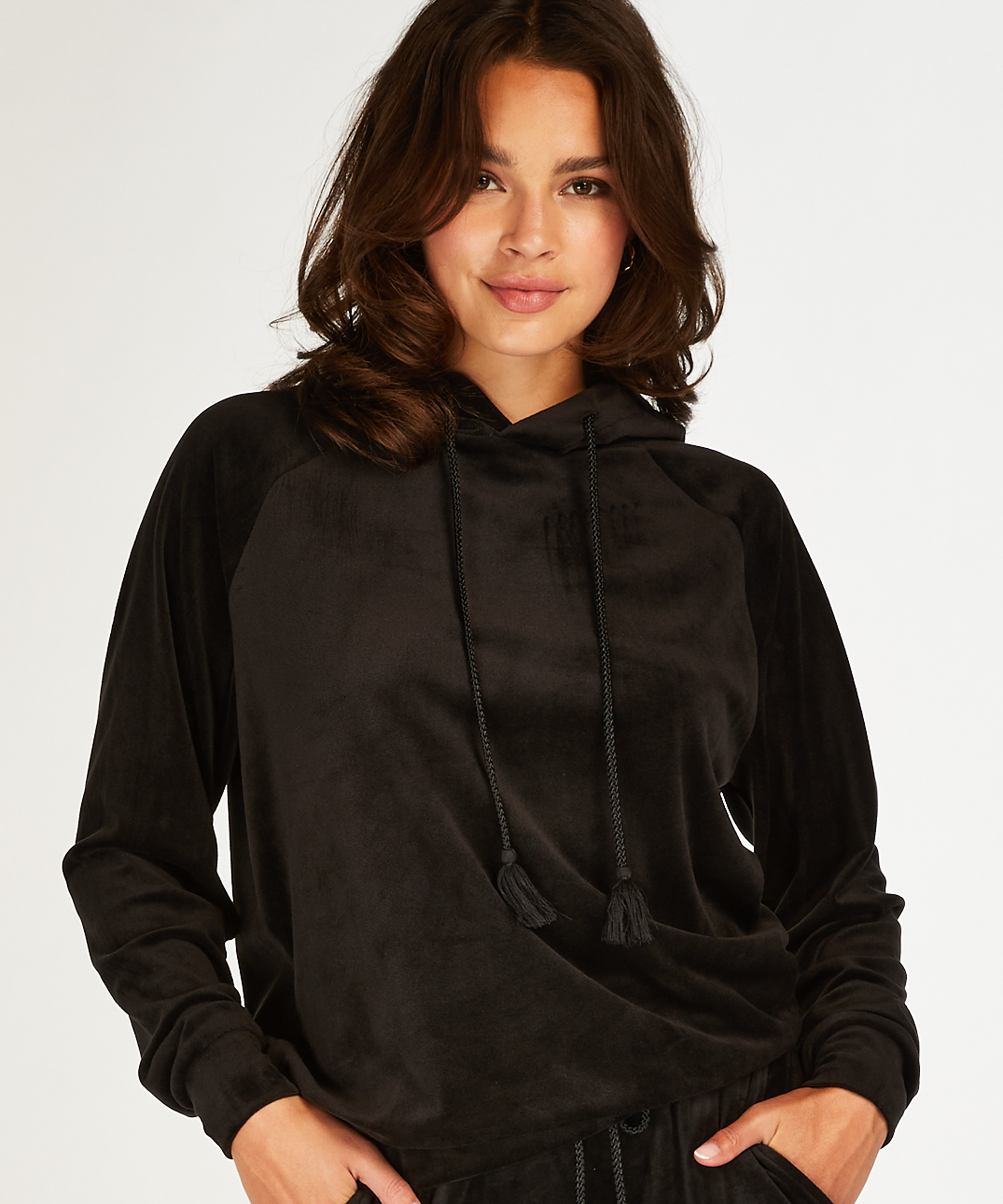 Top Velours, Zwart, main