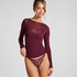 Haut avec cachemire à col bateau super soft, Pourpre