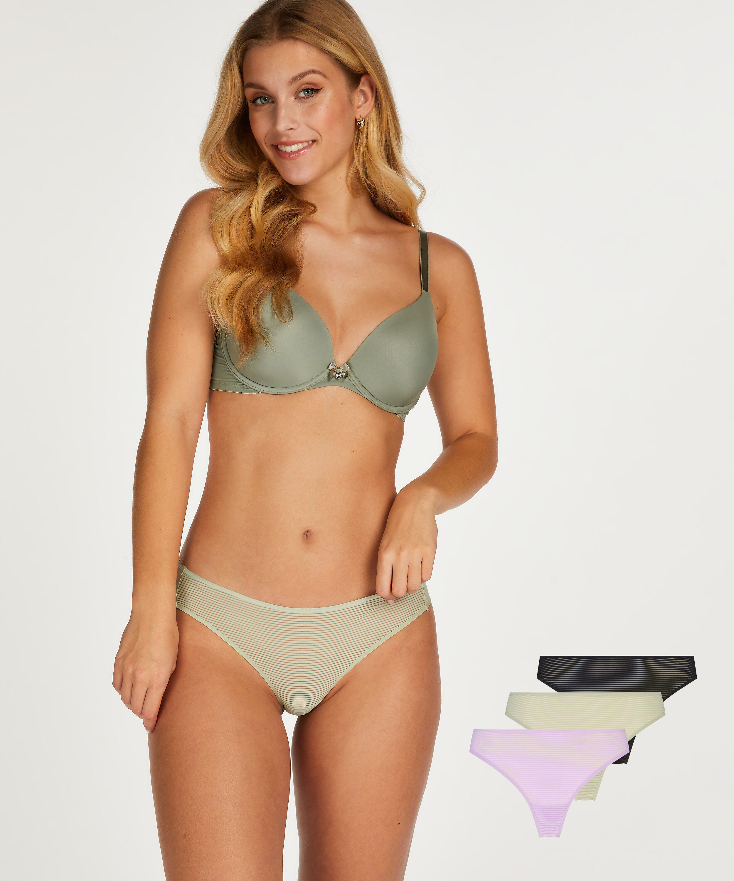 Lot de 3 tanga Invisible bande maille, Pourpre