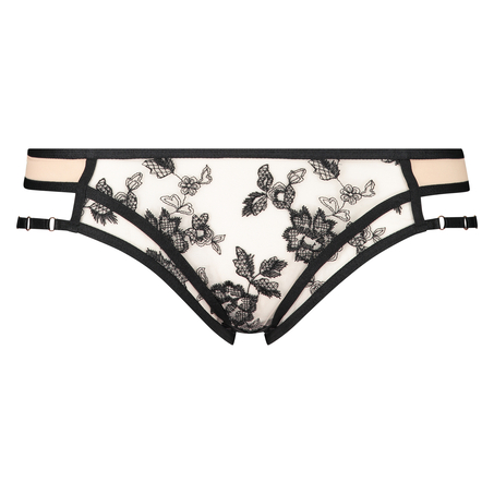 Slip br&eacute;silien ouvert au dos Dahlia, Noir