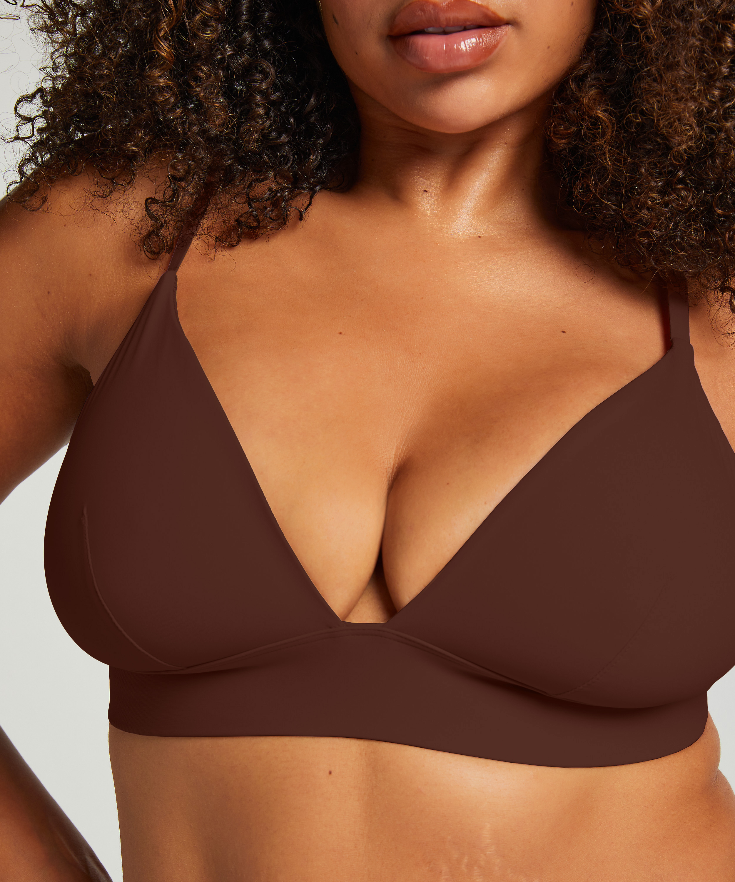Triangel bralette Smooth, Bruin, main