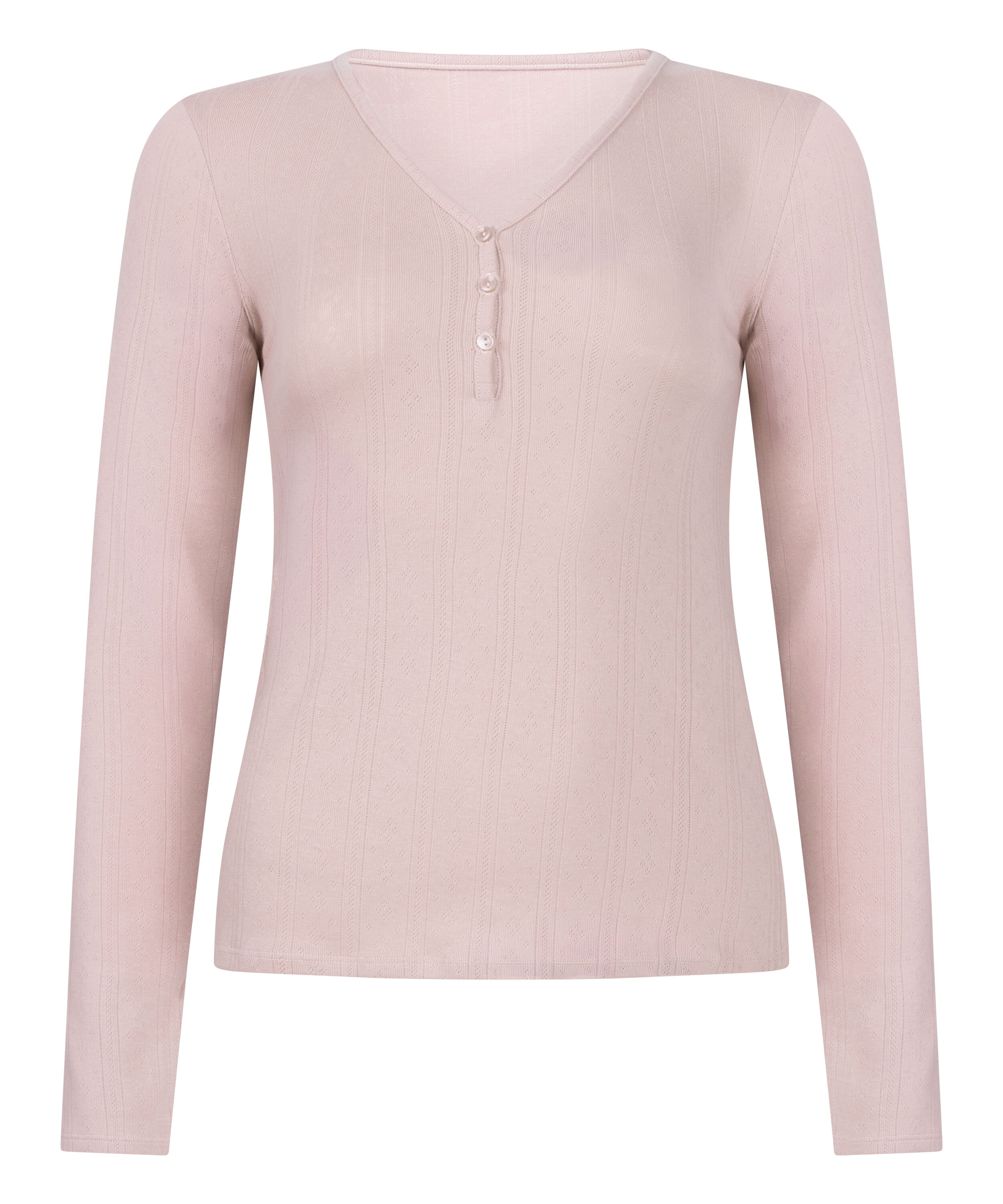Pyjama top Henley, Roze