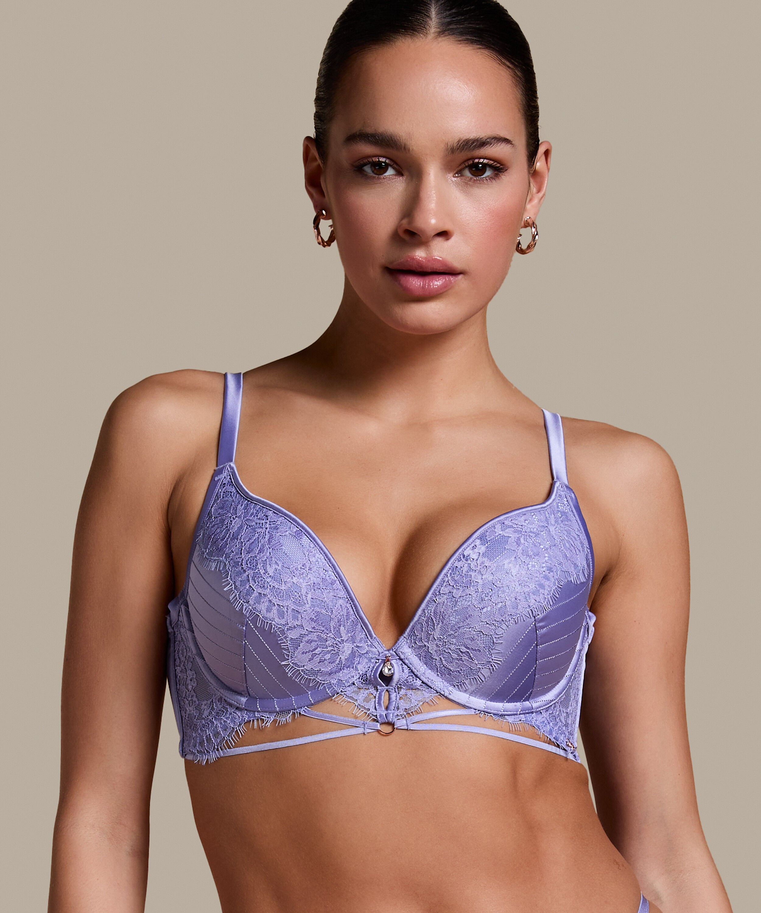 Voorgevormde push-up beugel bh Charlie, Paars