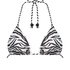 Triangel bikinitop Doha Zebra, Wit