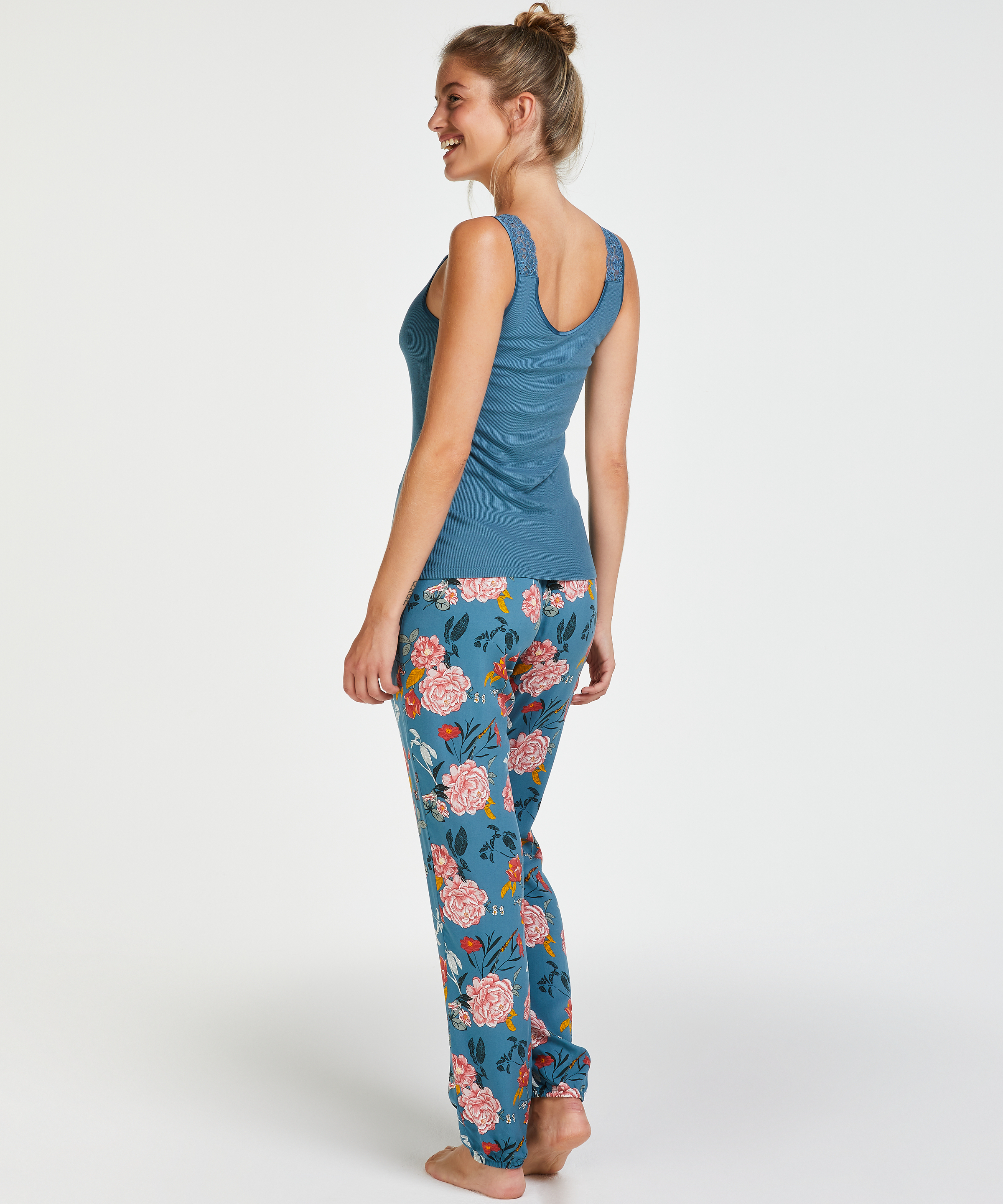 Singlet Rib Lace, Groen, main