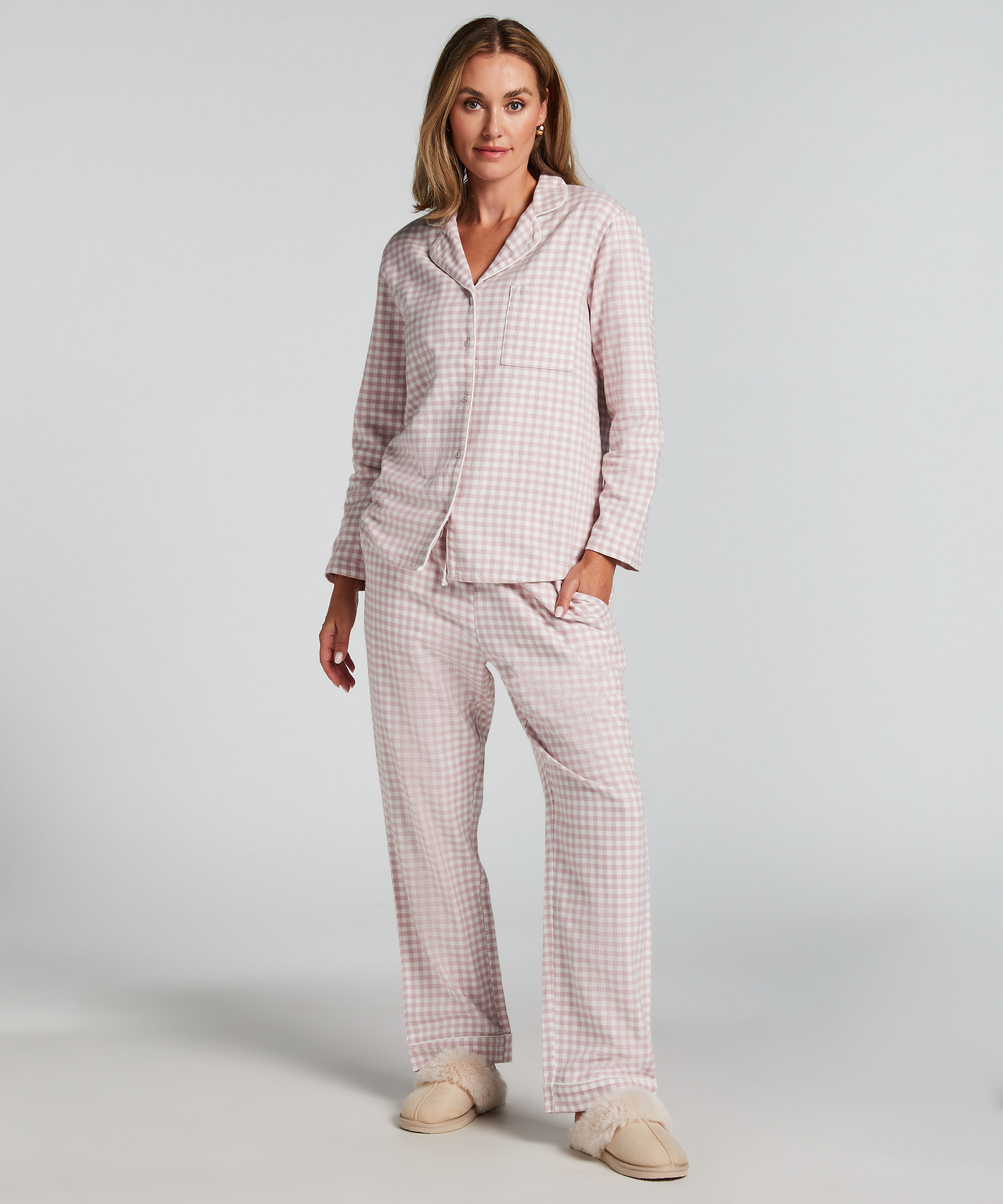 Pyjamatop Flanel Essentials, Paars, main