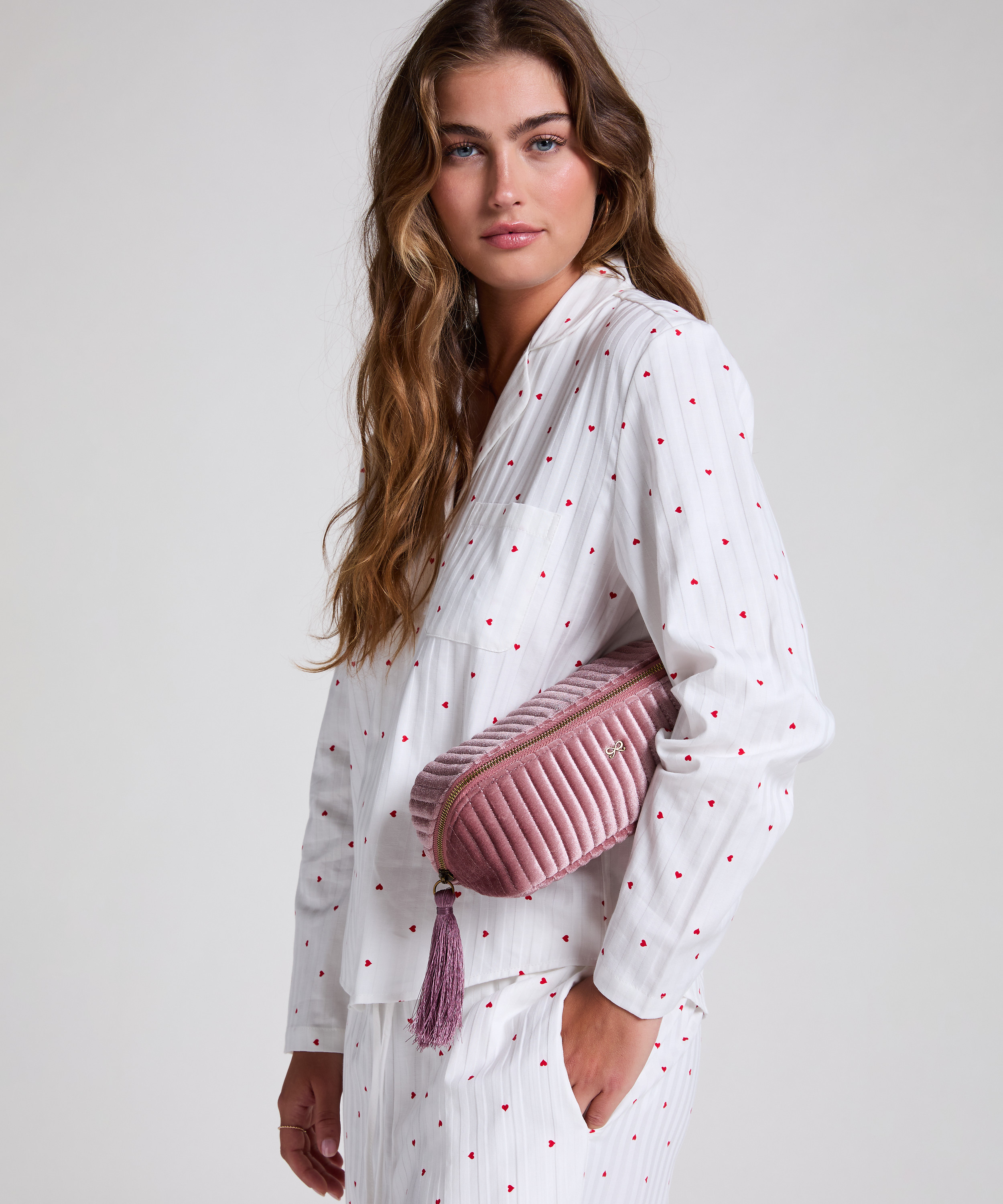 Make-up tasje Velour, Roze, main