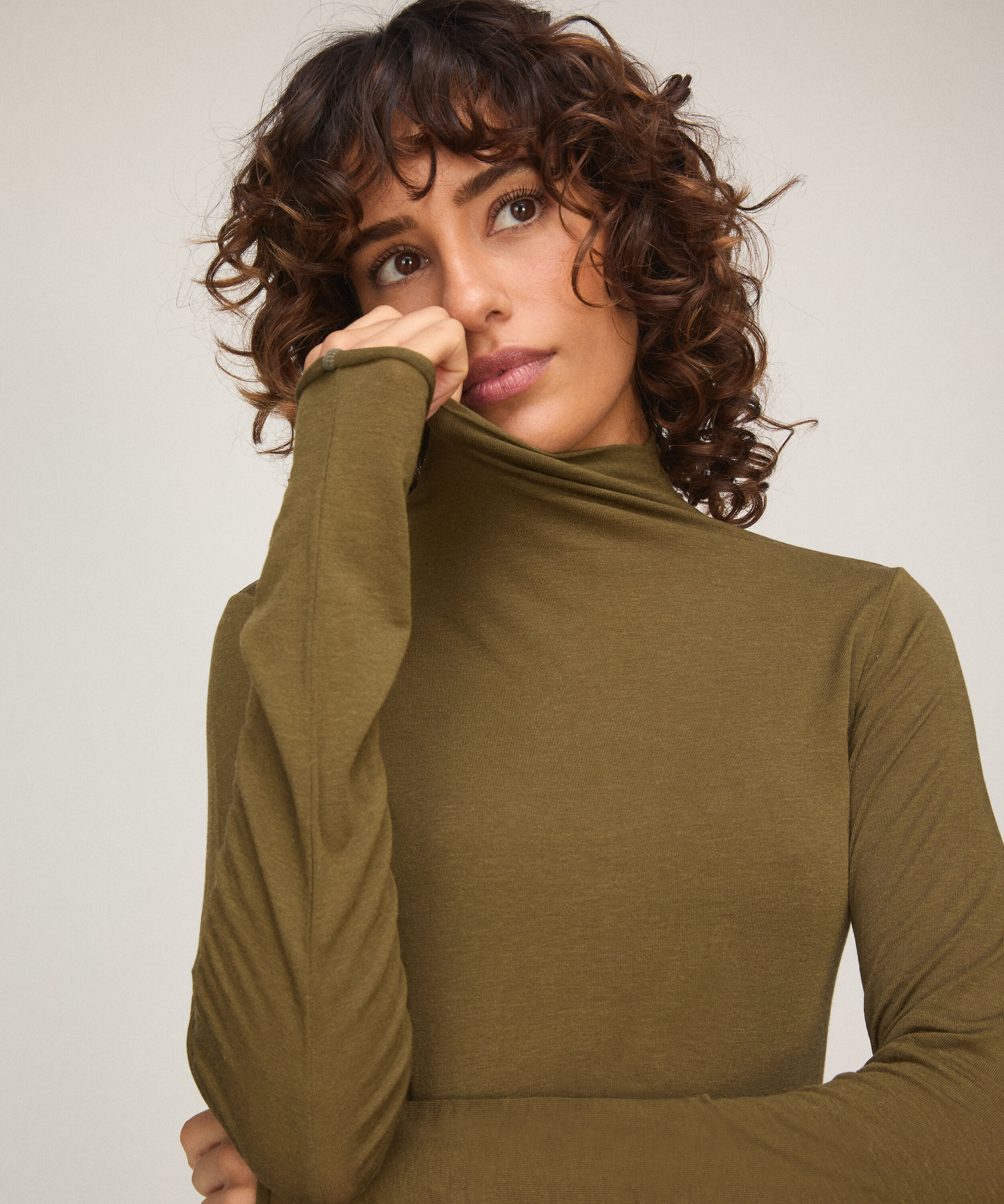 super soft Turtleneck shirt met Cashmere
