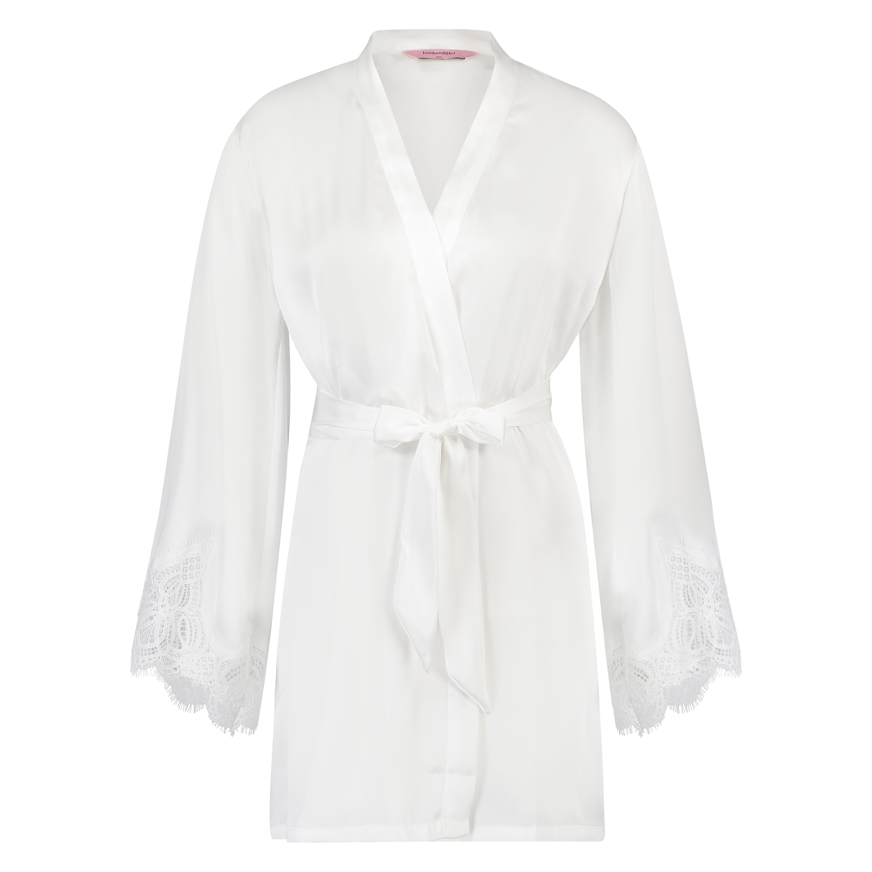 Kimono Lace Satin, Blanc, main