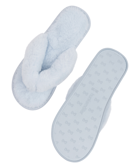 Chaussons Fake Fur, Bleu