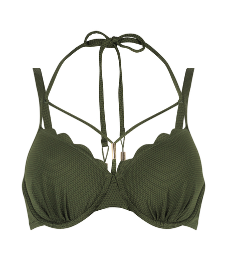 Haut de bikini préformé à armatures Scallop, Vert