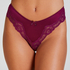 Slip brésilien Lace & Shine, Pourpre