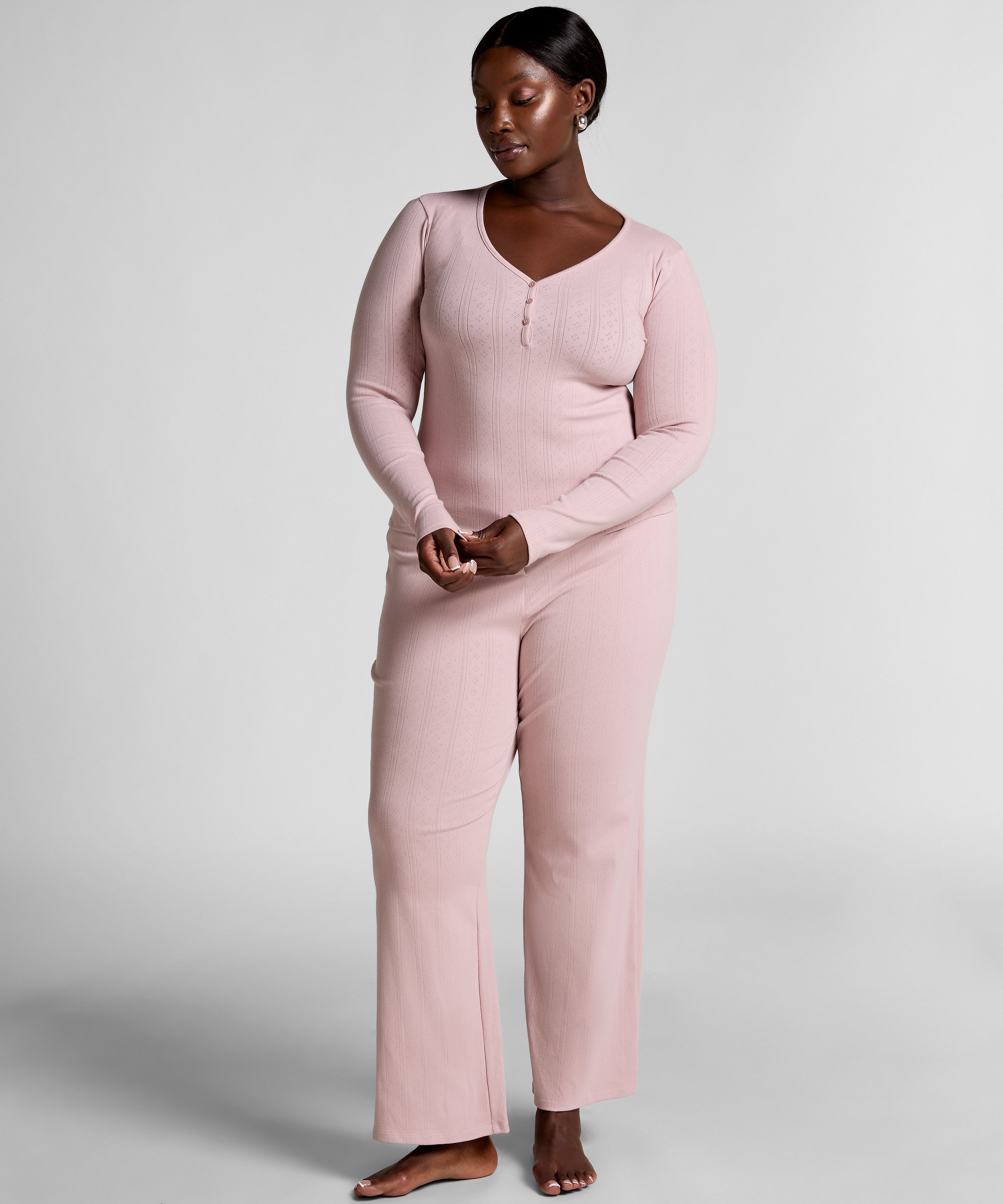 Pantalon de pyjama Pointelle, Rose, main