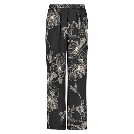 Petite Pantalon Palazzo satin Lotus, Noir
