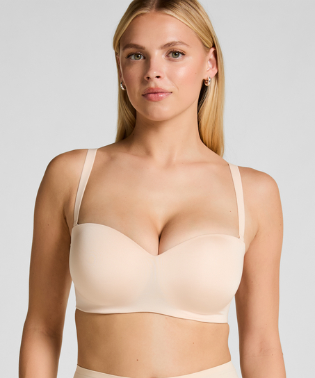 Voorgevormde strapless beugel-bh Smooth, Beige