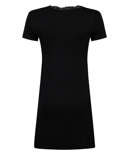 Chemise de nuit en jersey, Noir