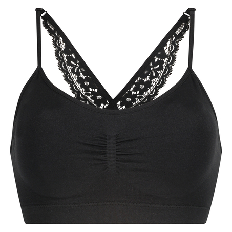 Naadloze bralette Marine, Zwart