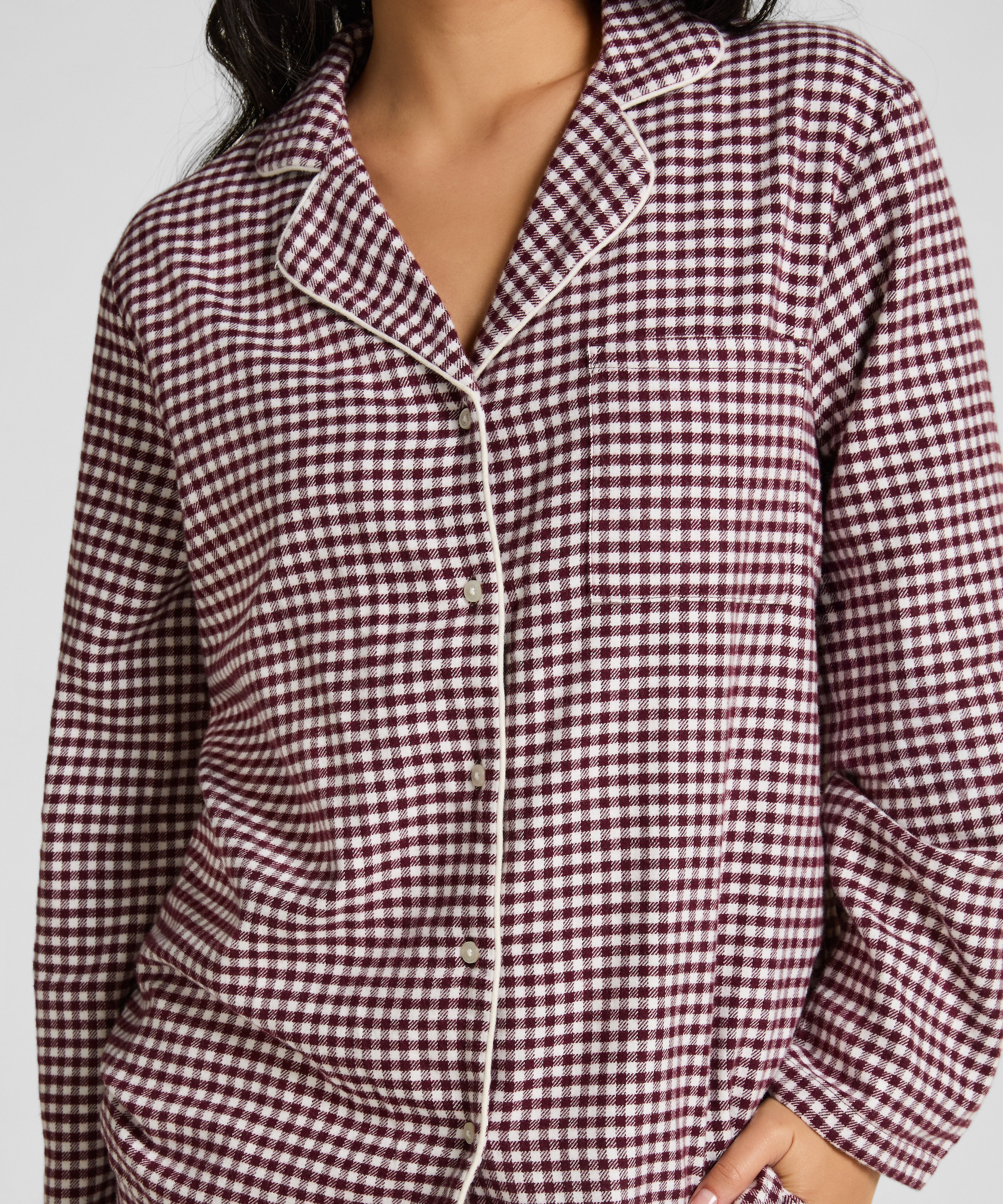 Pyjamatop Flanel Essentials, Paars, main