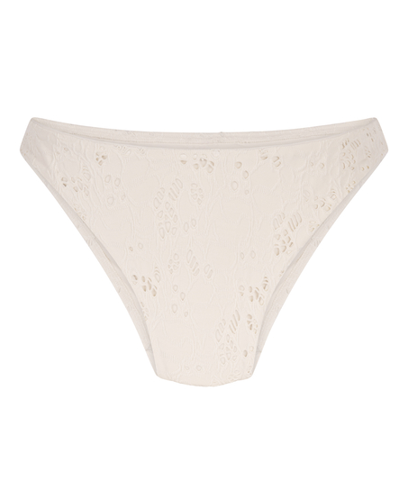 Bas de bikini &eacute;chancr&eacute; en crochet, Blanc