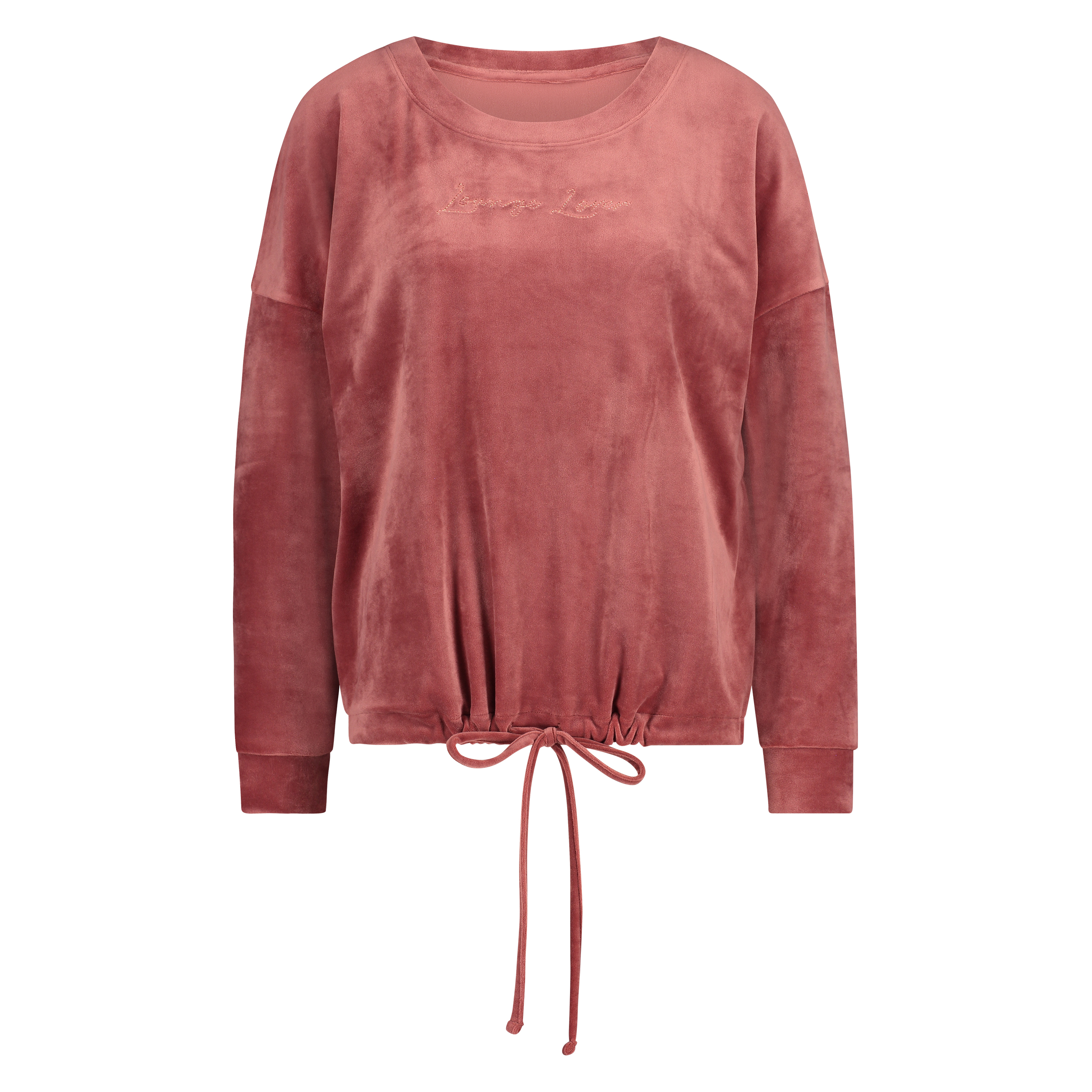 Haut velours manches longues, Rose, main