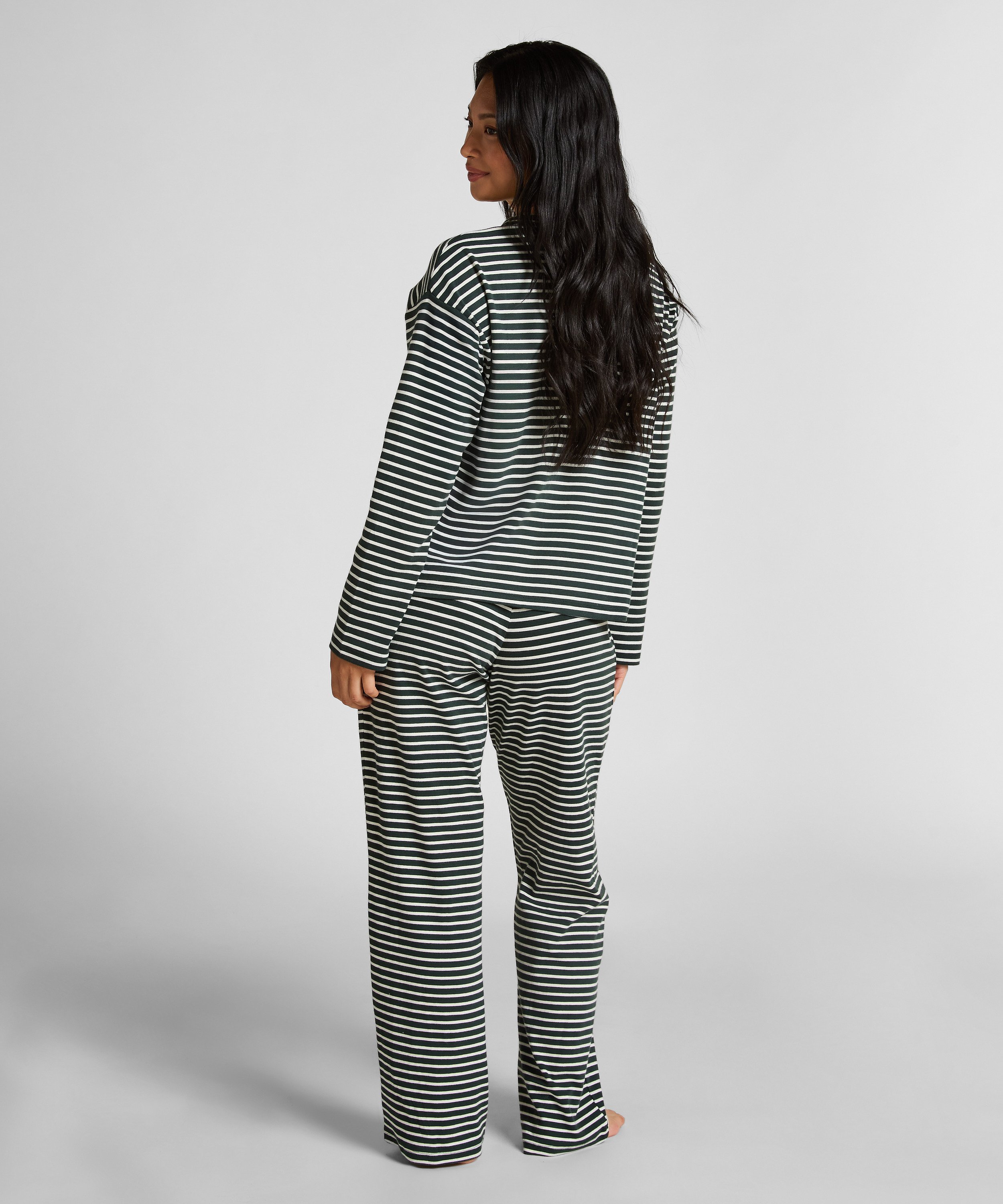 Pyjamaset van katoenen jersey, Groen, main