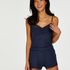 Korte pyjama set, Blauw