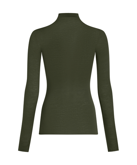 super soft Turtleneck shirt met Cashmere, Groen