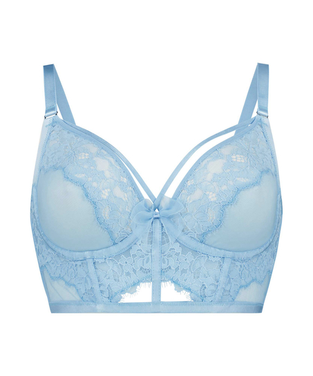 Niet-voorgevormde longline beugel bh Louise Kim Petras, Blauw
