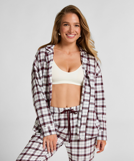 Pyjamatop Flannel, Wit