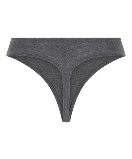 Tanga en coton doux, Gris